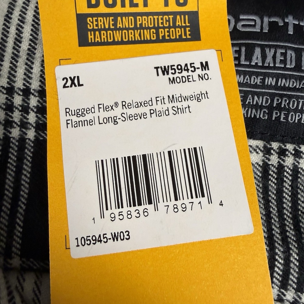 Carhartt Rugged Flex Loose Fit Flannel Mens XXL Long Sleeve Shirt TW5945-M - Picture 5 of 14